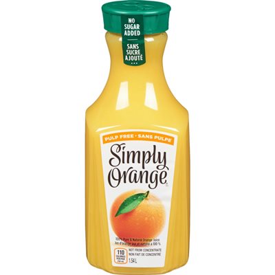 SIMPLY JUICE ORANGE PULP FREE 1.540LT